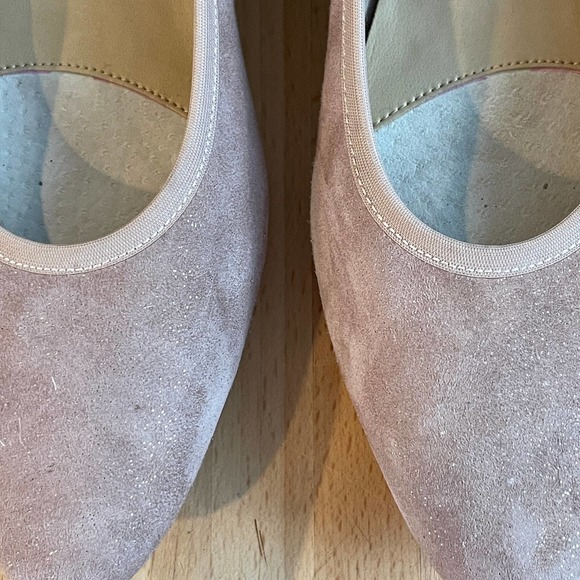 Van Eli Sparkle Suede Pump with Extraordinary Mixed-Wood Heels 8 Slim - Picture 5 of 11